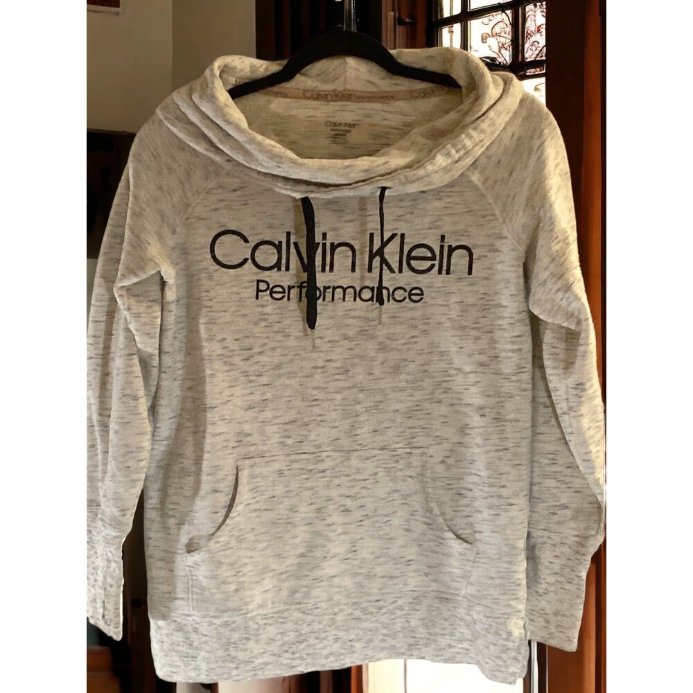 Calvin Klein Performance Sweatshirt Sz. Sm Gray long sleeves with thumb holes.